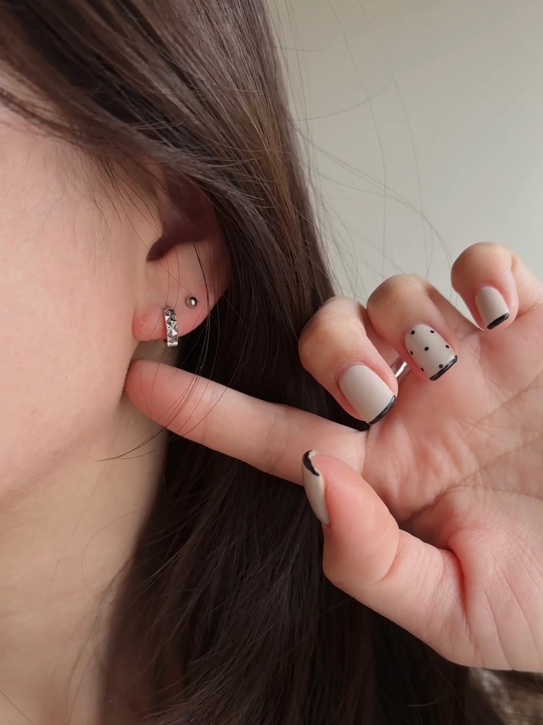 S925 argyle cut hoop pierce