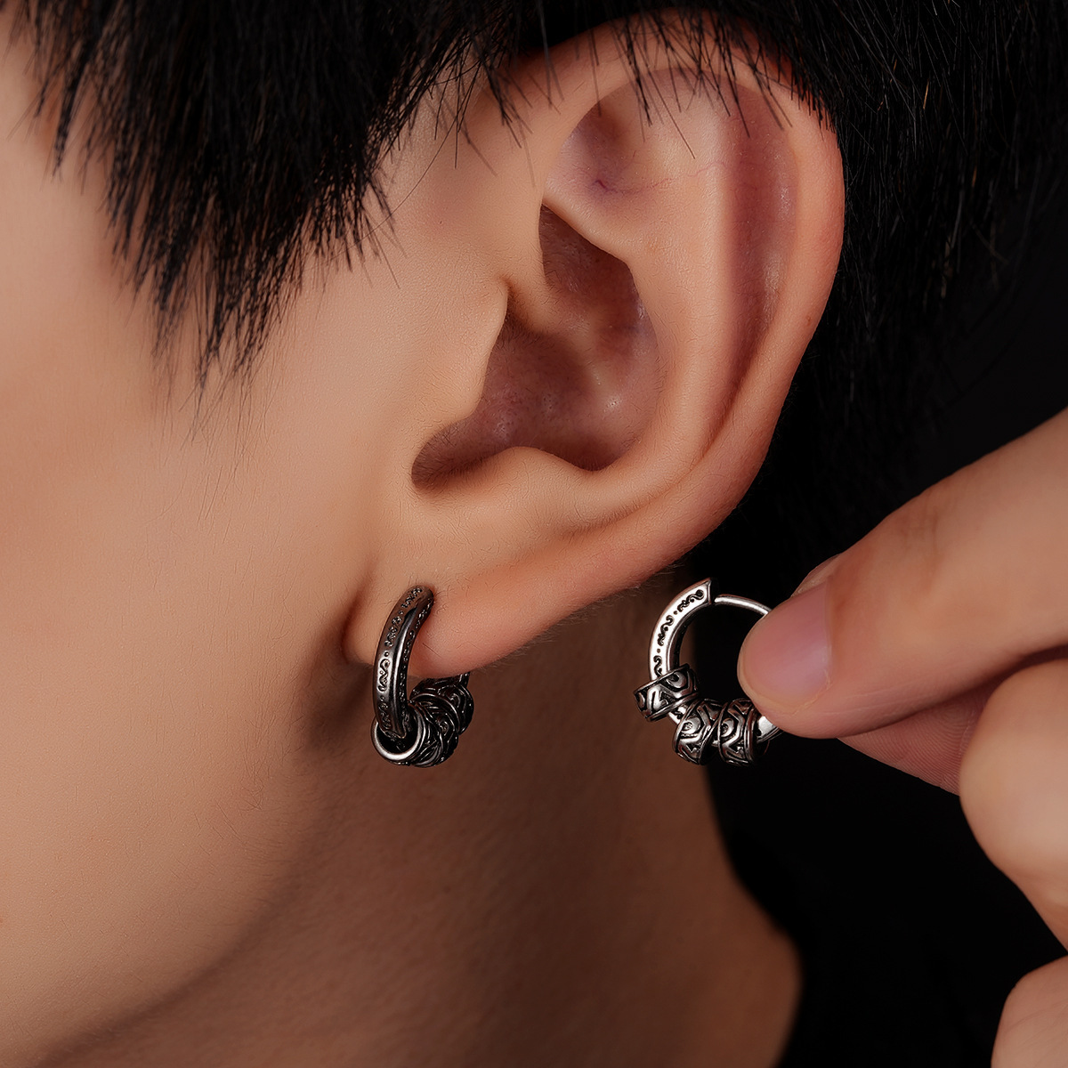 唐草紋 x 兩戴法｜多結環設計耳環【ACCB62】