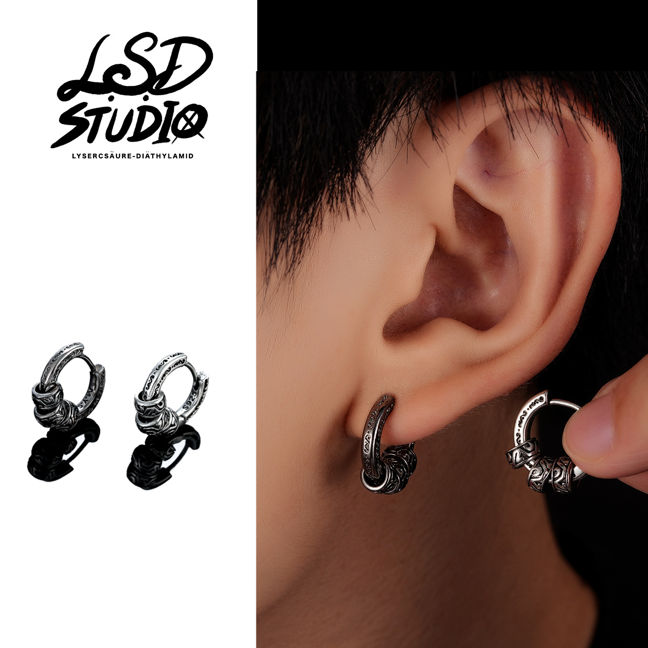 唐草紋 x 兩戴法｜多結環設計耳環【ACCB62】