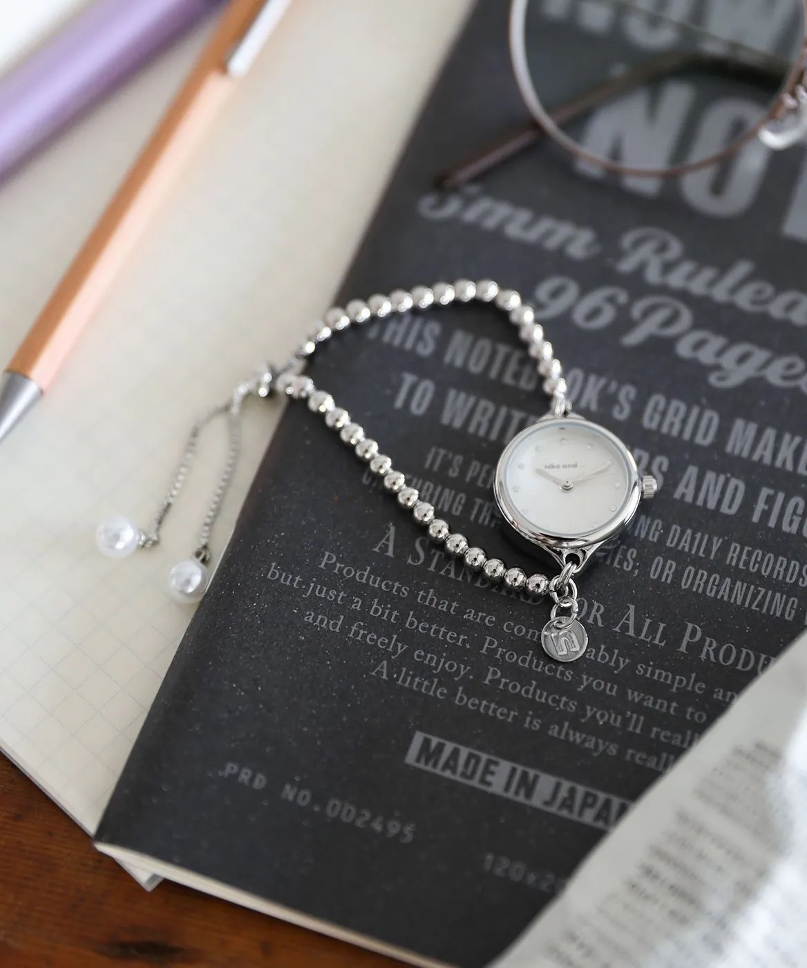 <極限量超難買>日本 niko and... 復古 愛心 珍珠 手錶 共3色