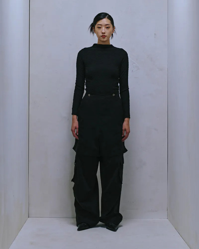 ENCLAVE TWILL WIDE-LEG “ROO-BAG” CARGO PANTS OVERSIZE-低襠工裝褲 (黑)