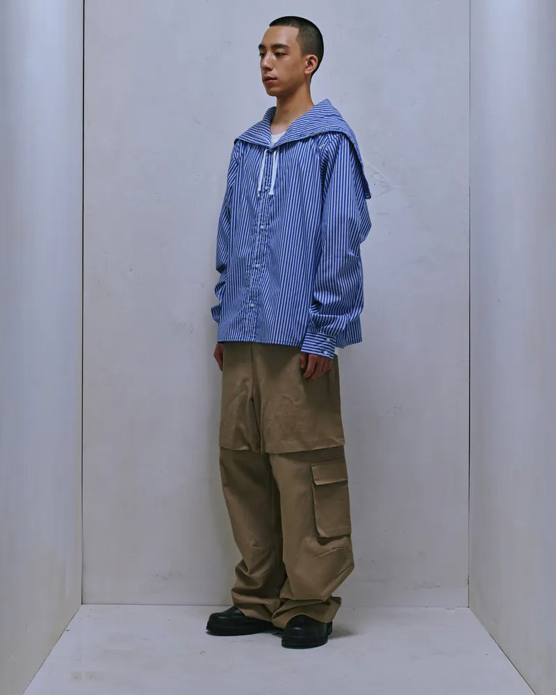ENCLAVE TWILL WIDE-LEG “ROO-BAG” CARGO PANTS OVERSIZE-低襠工裝褲 (卡其色)