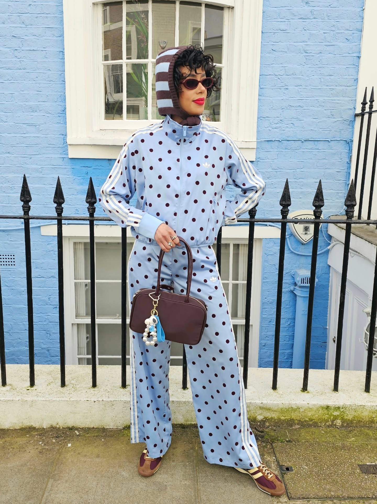 ADIDAS Originals statin 緞面波點闊腿褲 多色可選