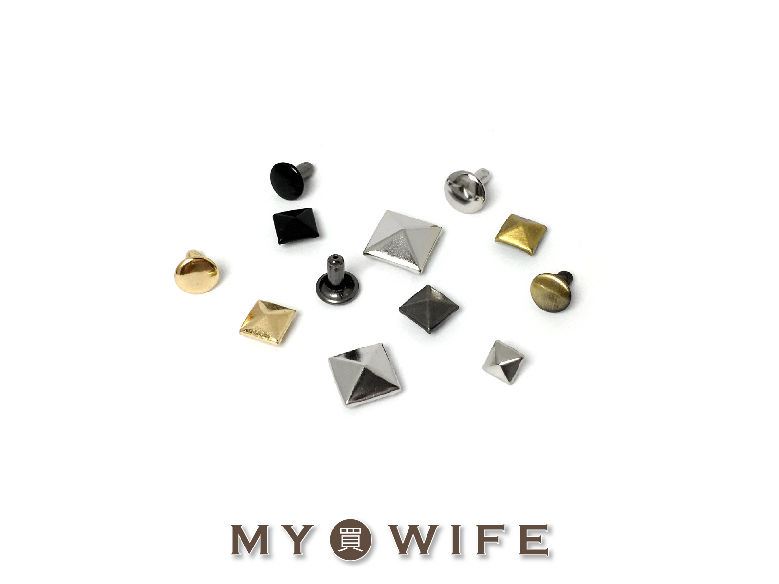 尖錐方釘_撞釘/固定釦/鉚釘_5色4規格(10入)