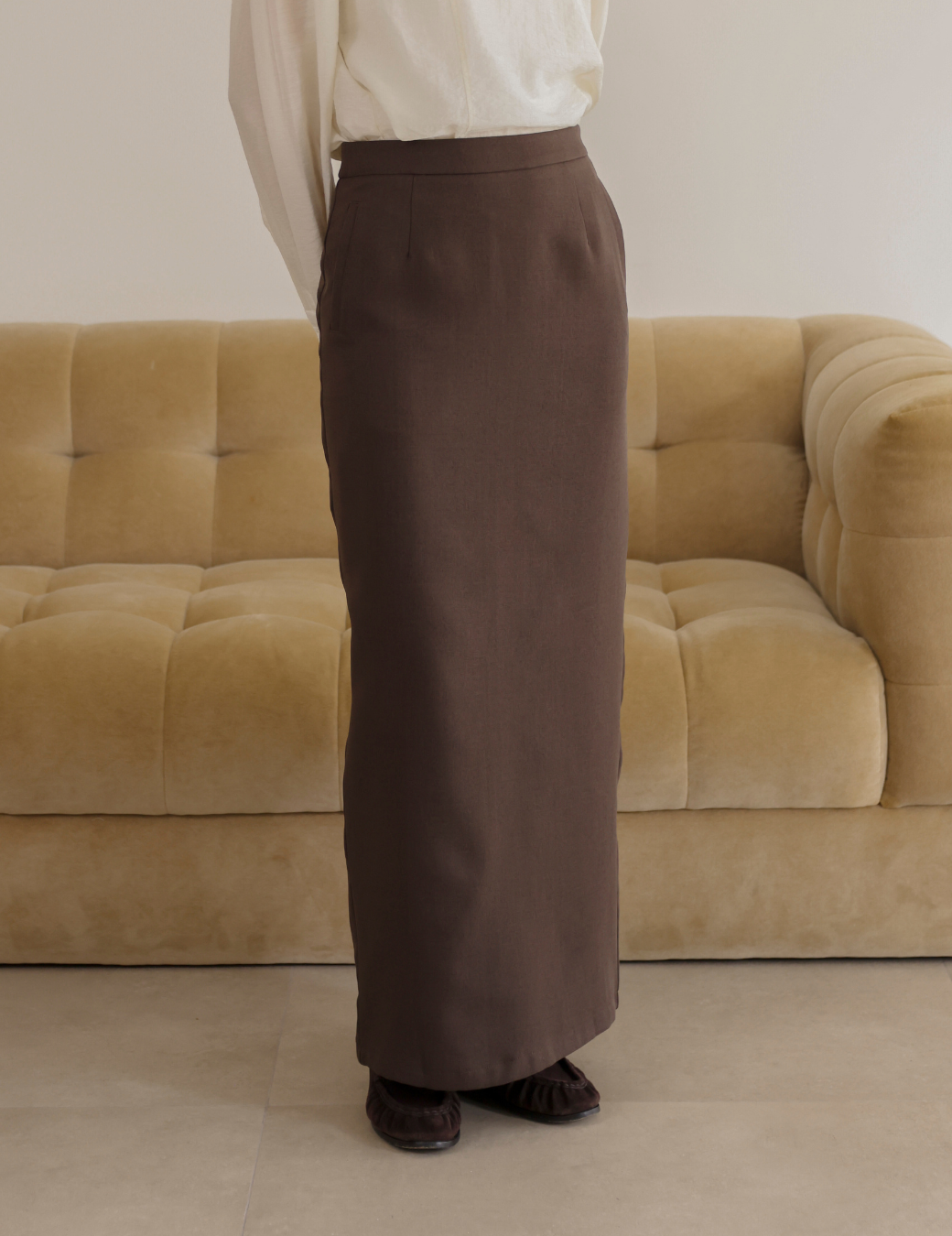 後開衩修身長窄裙（3尺寸）