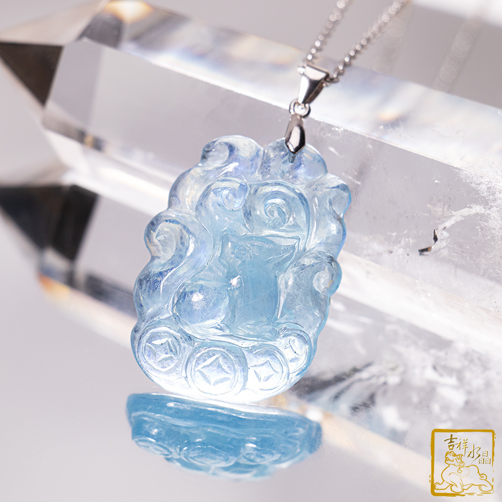 海水藍寶項鍊 11g 九尾狐仙