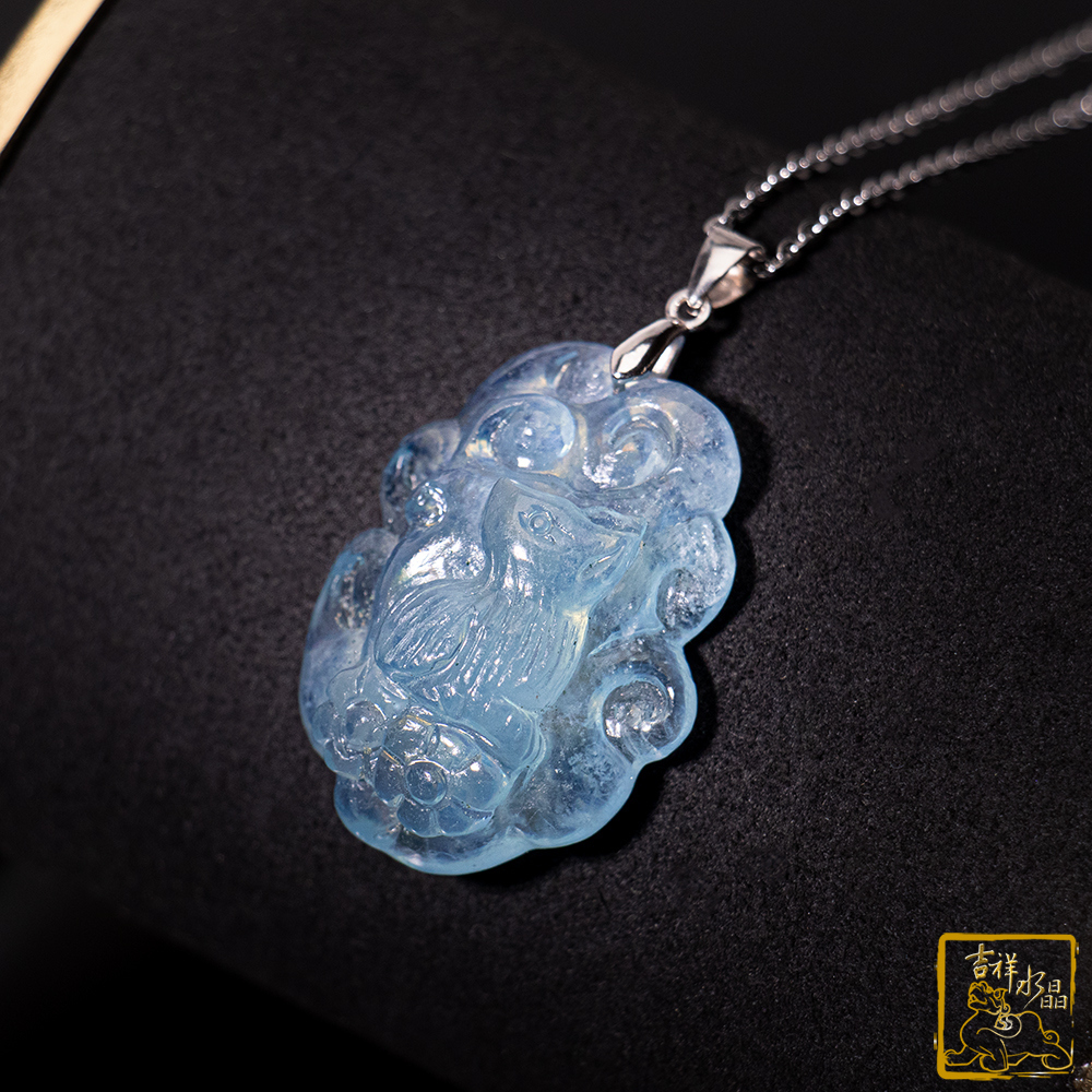 海水藍寶項鍊 11g 九尾狐仙