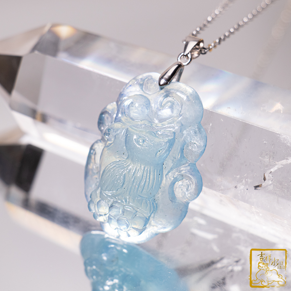 海水藍寶項鍊 11g 九尾狐仙