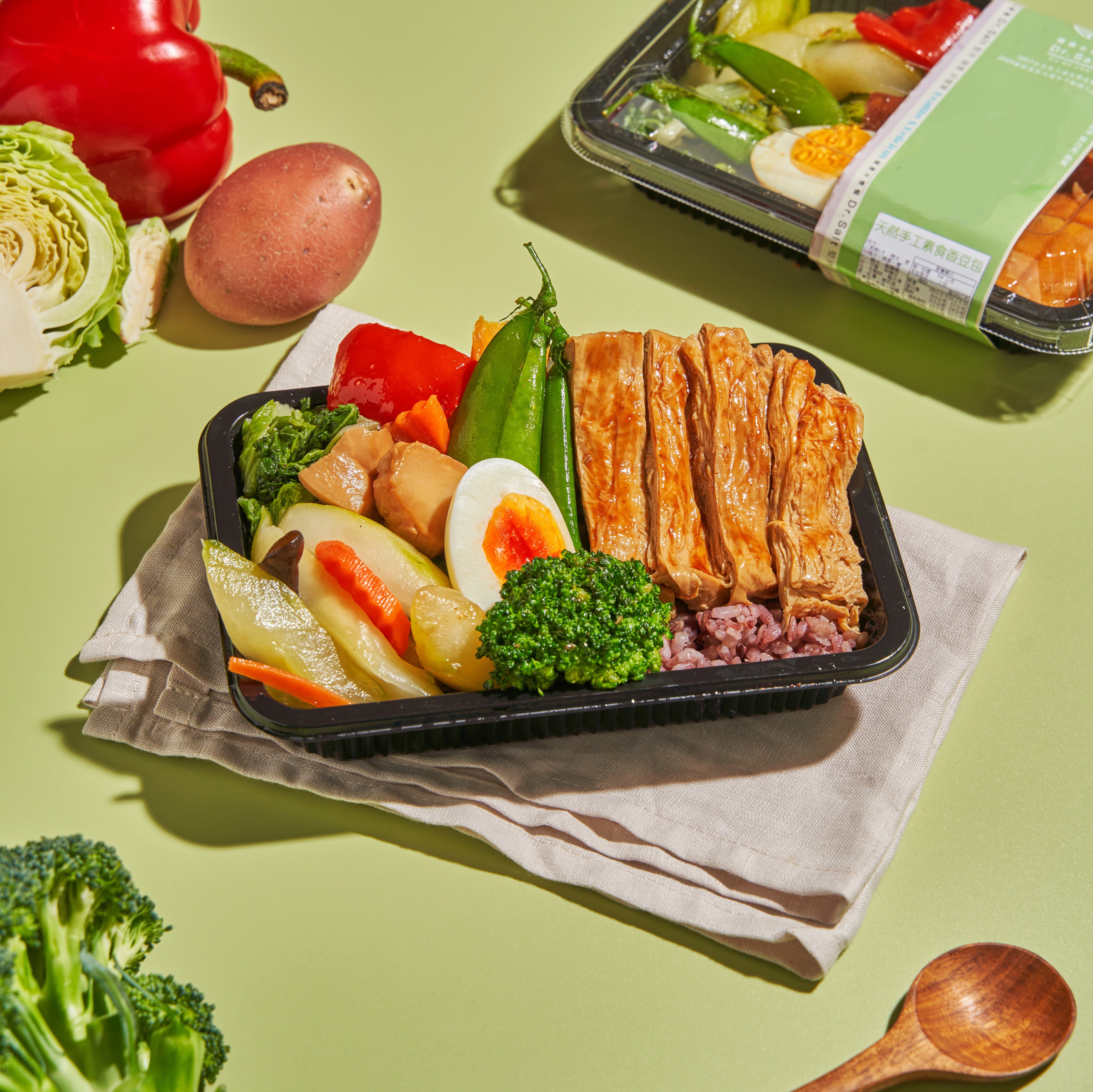 素食會議便當 天然手工素食香豆包餐盒