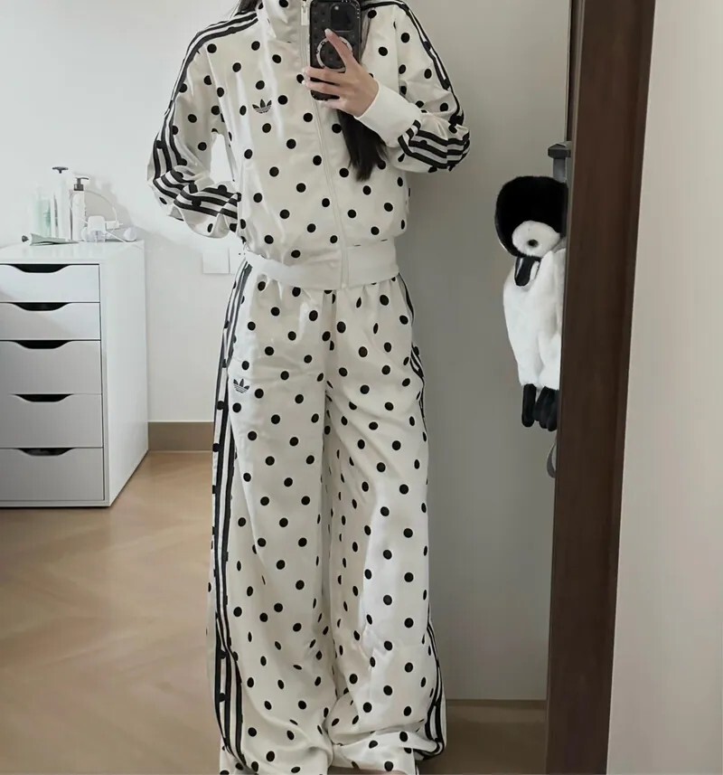 ADIDAS Originals statin 緞面波點闊腿褲 多色可選