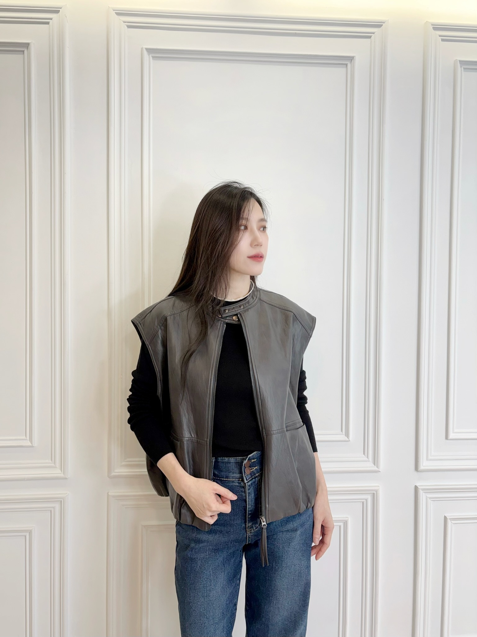 率性澎感皮背心