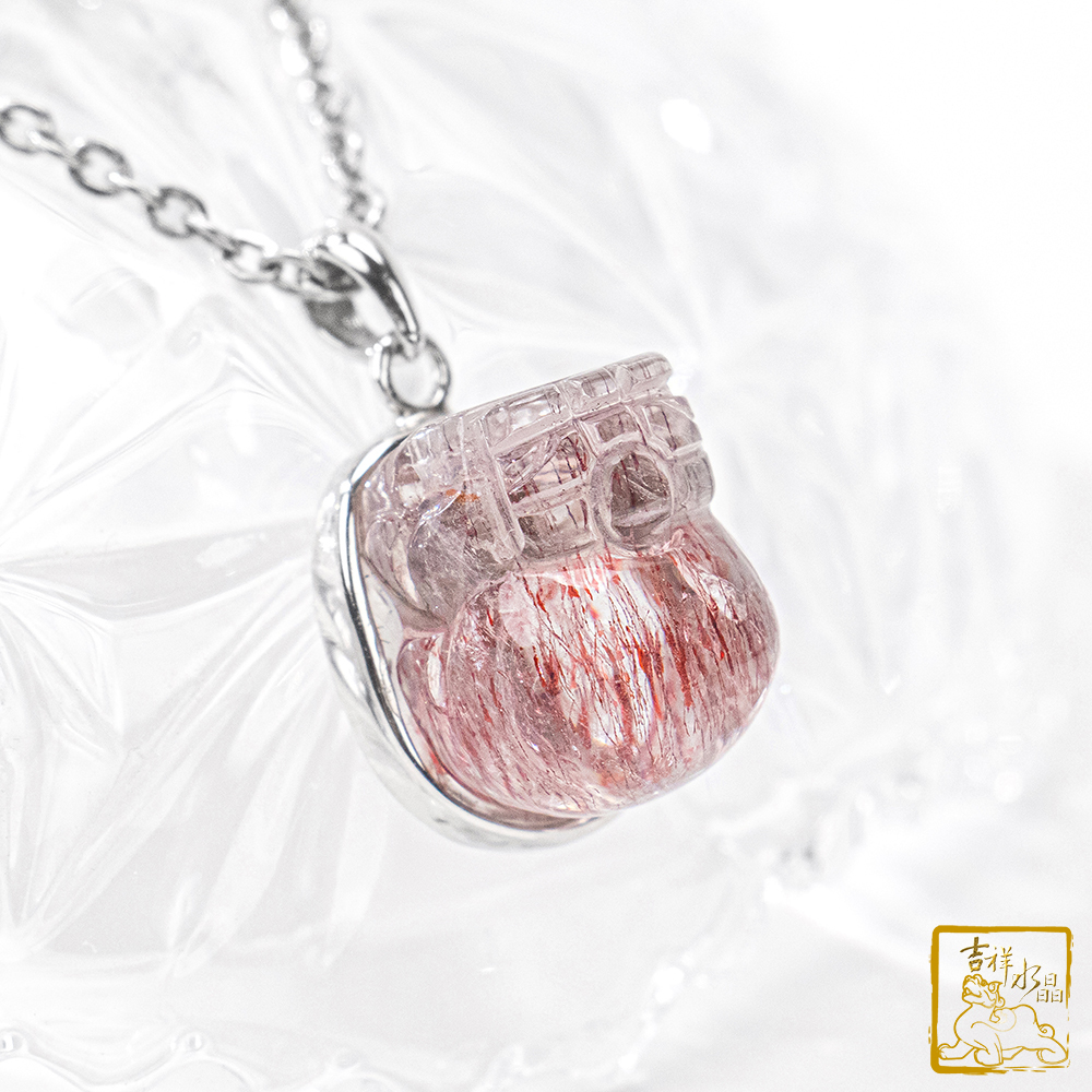 金草莓晶項鍊 4.9g 招財貔貅