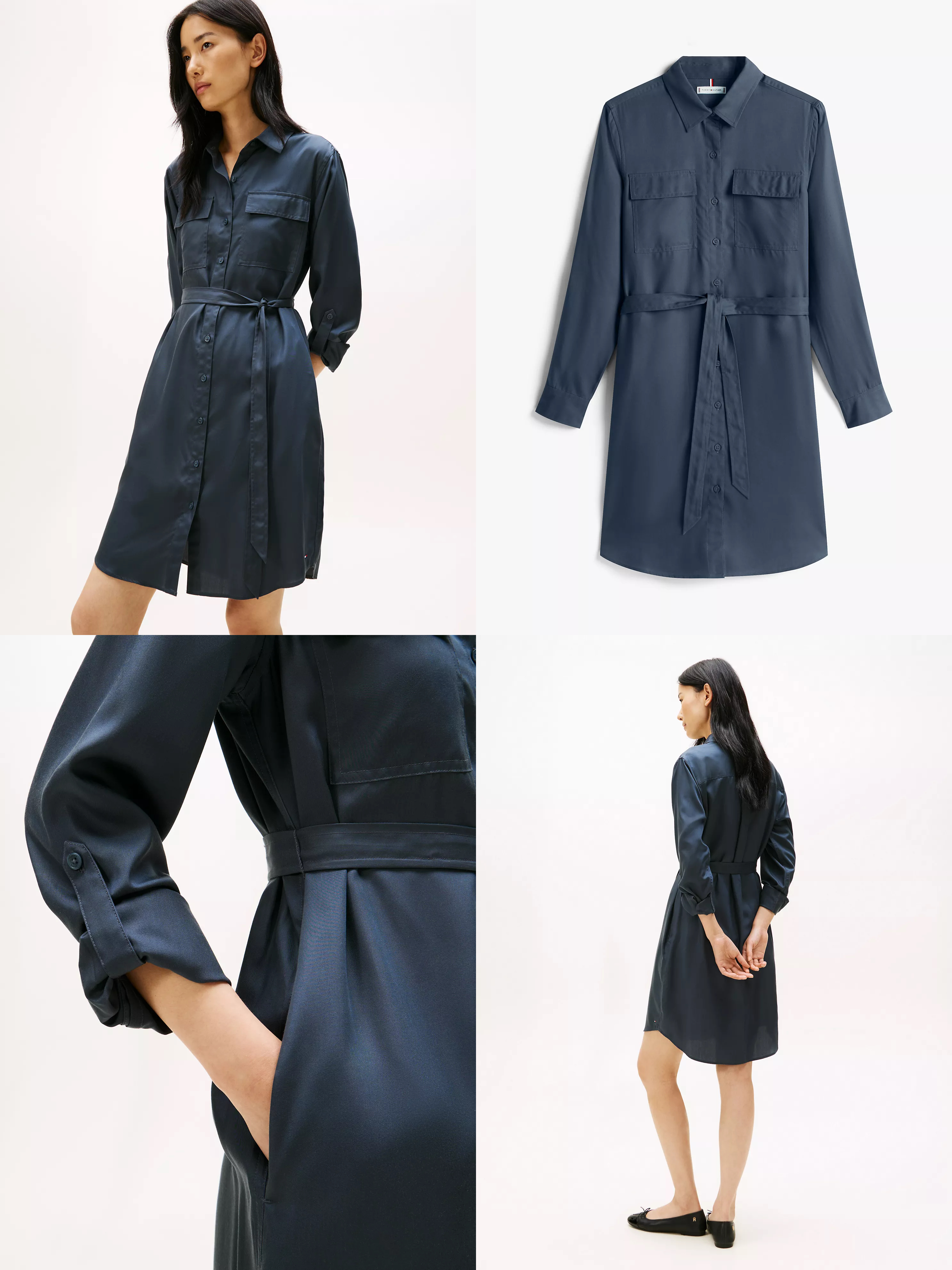 【現貨】Tommy Hilfiger H031002 長袖繫帶恤衫連衣裙
