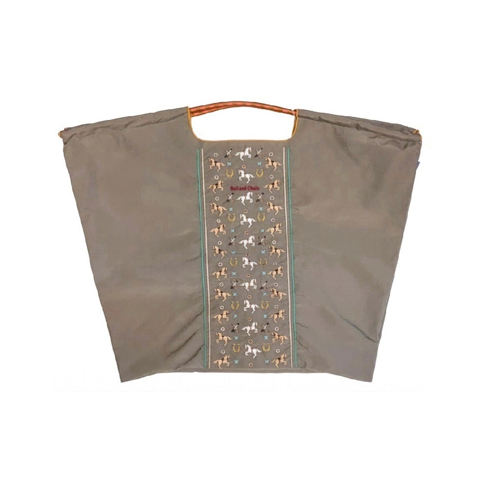 Ball＆Chain 刺繡環保購物袋 L號 - 灰 (30117785)