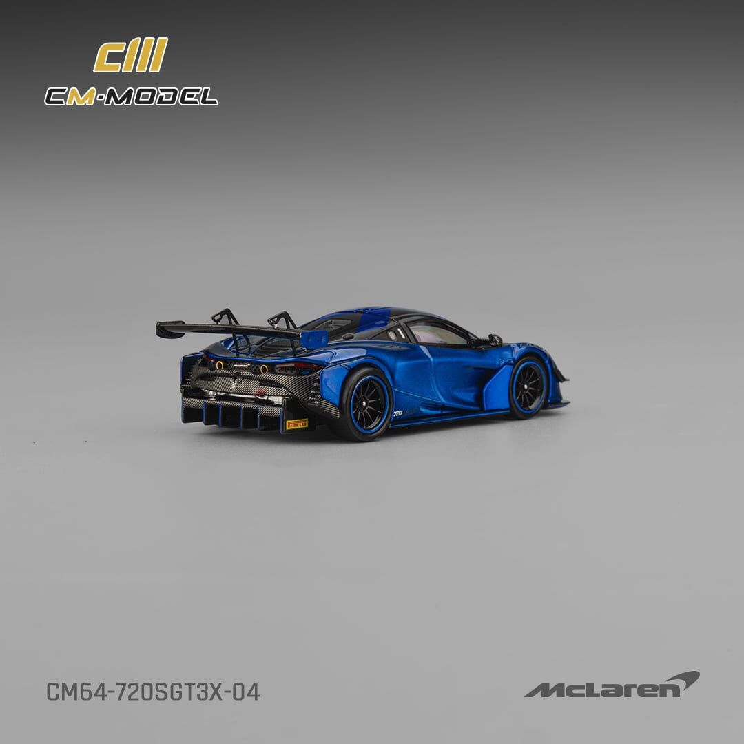 預訂:1/64 CM Model  McLaren 720SGT3X Aurora Blue (CM64-720SGT3X-04)