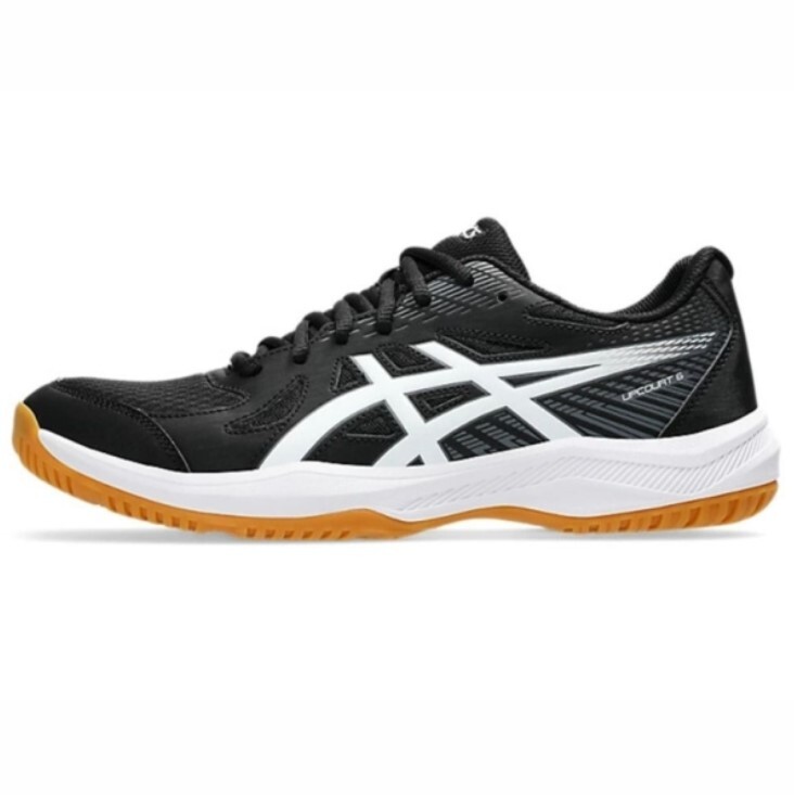 ASICS 排球鞋 UPCOURT 6 黑白 室內 入門款 羽排鞋 男 1071A104001