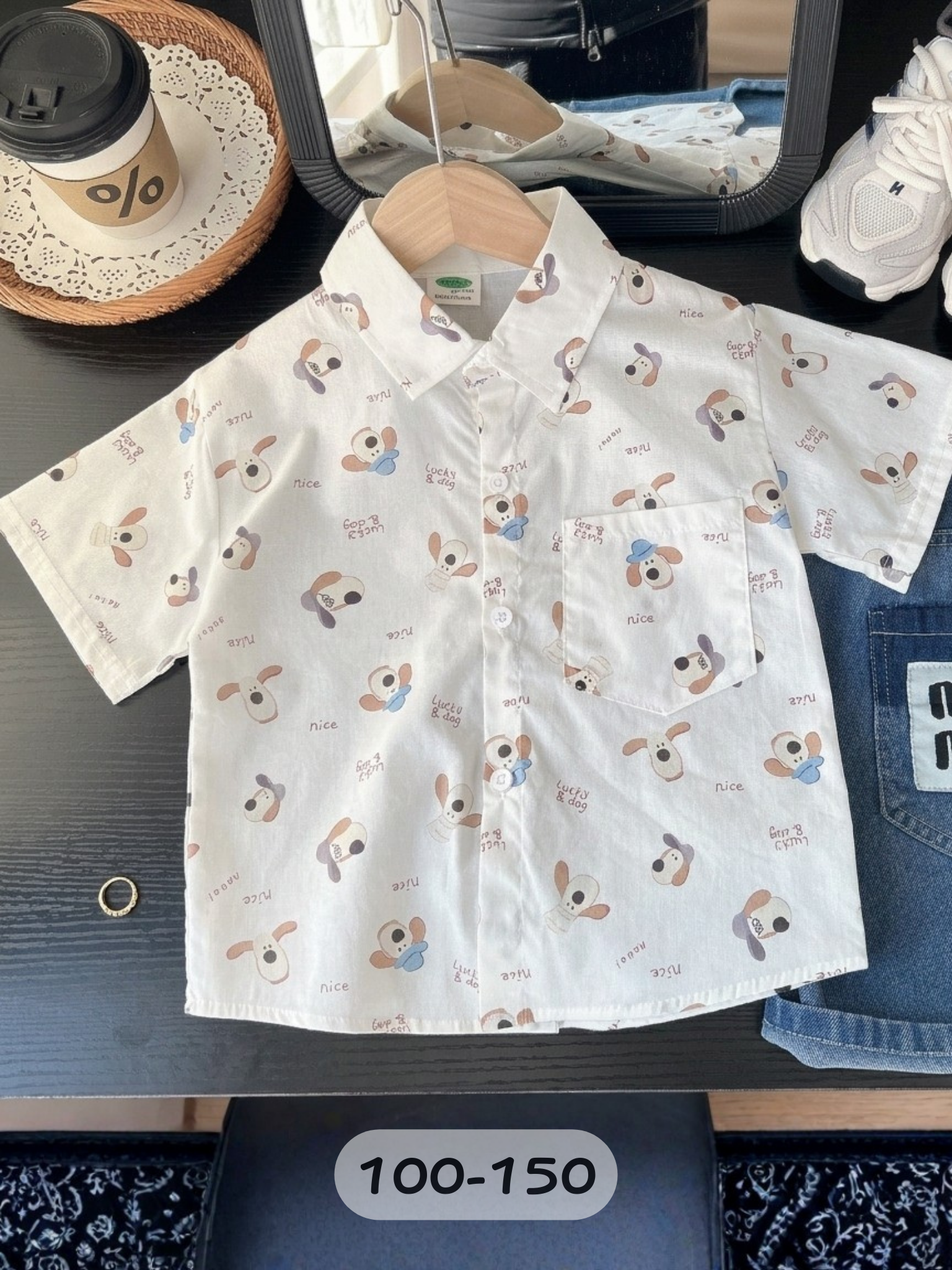 滿印狗狗 短袖襯衫