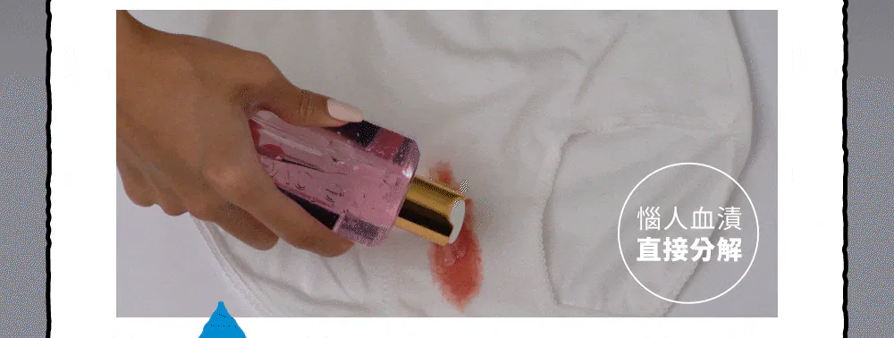 Relove史努比聯名款三種香氛與盲盒吊飾內容物，英國專利蛋白酵素20秒瓦解頑固髒汙示意圖