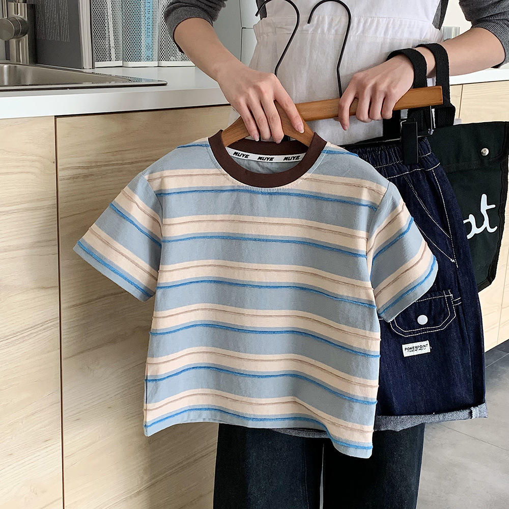 藍條紋 短袖上衣