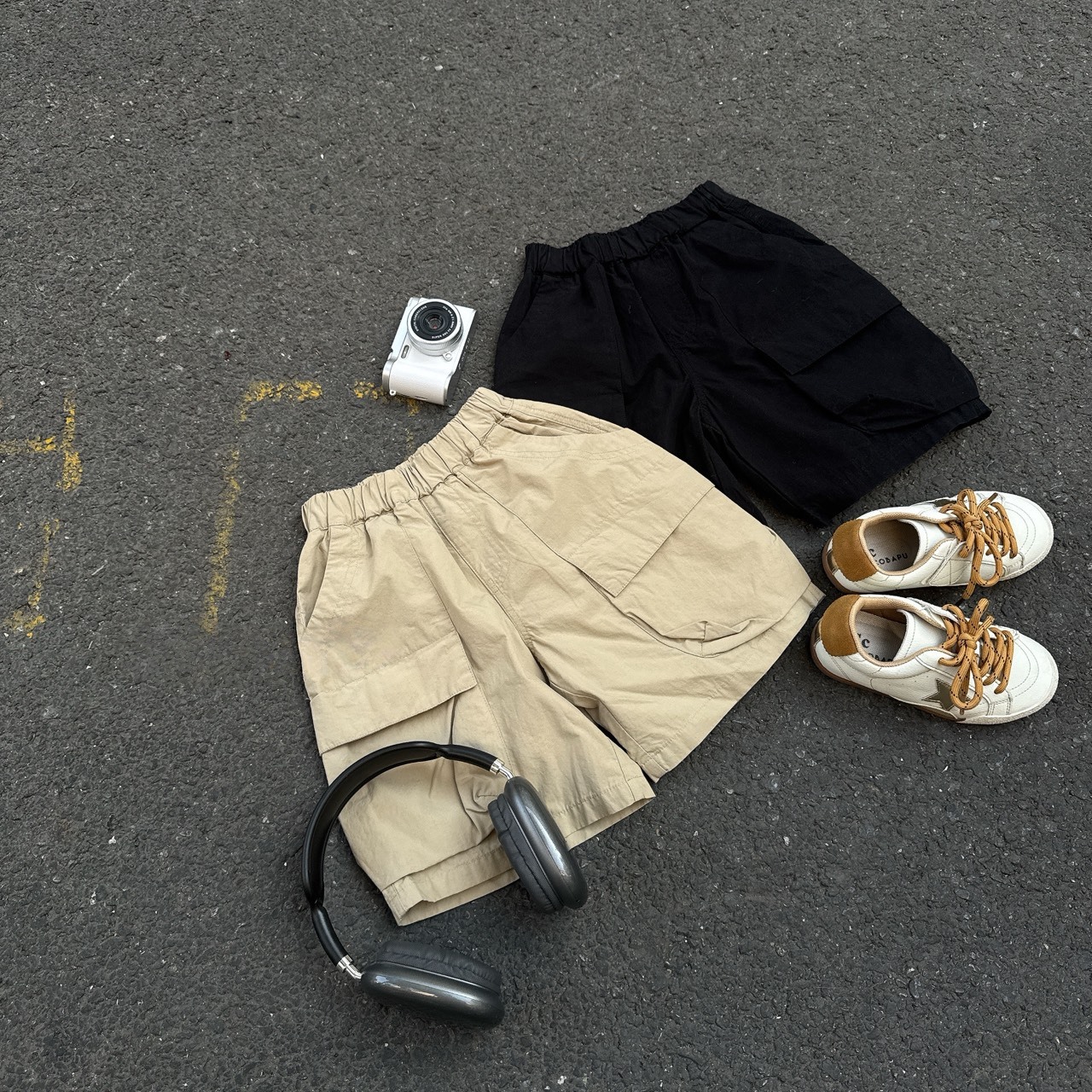 休閒大口袋短褲