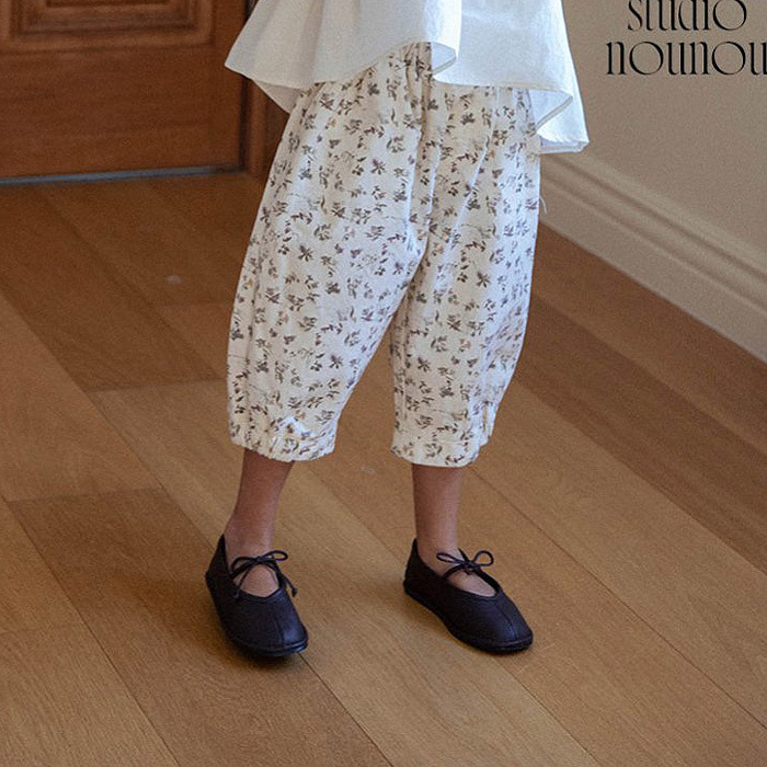 正韓夏nounou 碎花七分褲