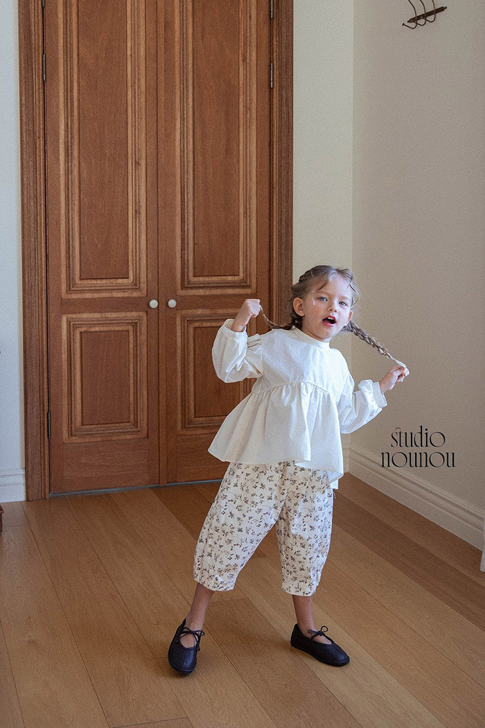 正韓夏nounou 碎花七分褲