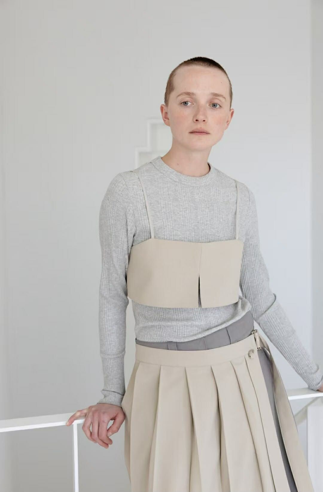 PA23 莫代爾棉細坑條上衣