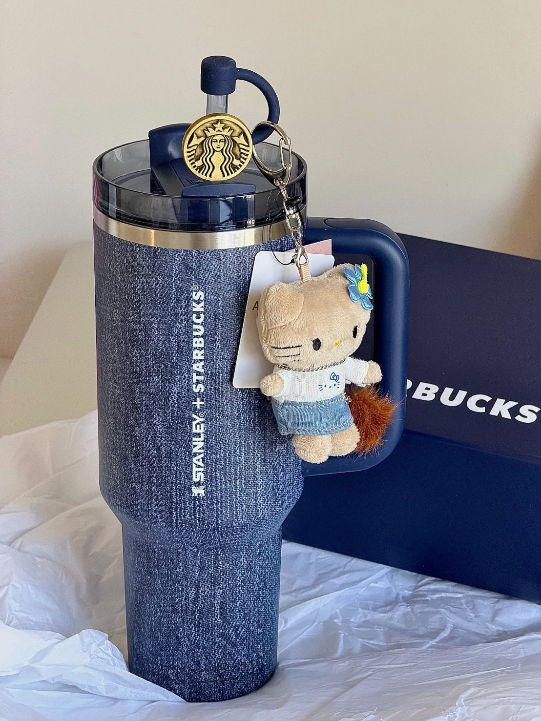 2026春季新款 STARBUCKS x STANLEY 星巴克 聯名 單寧牛仔風 吸管 冰壩杯 1183ml