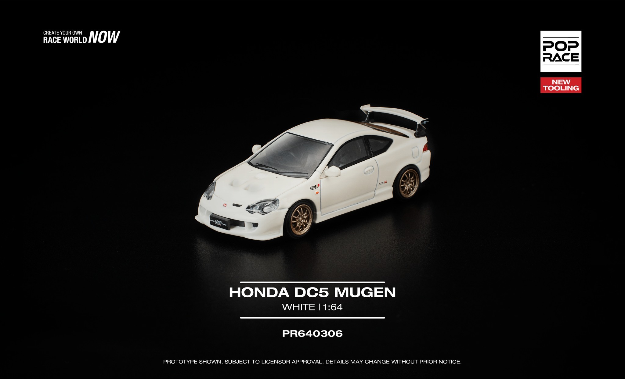 預訂:1/64 Pop Race Honda DC5 Mugen White (PR640306 )