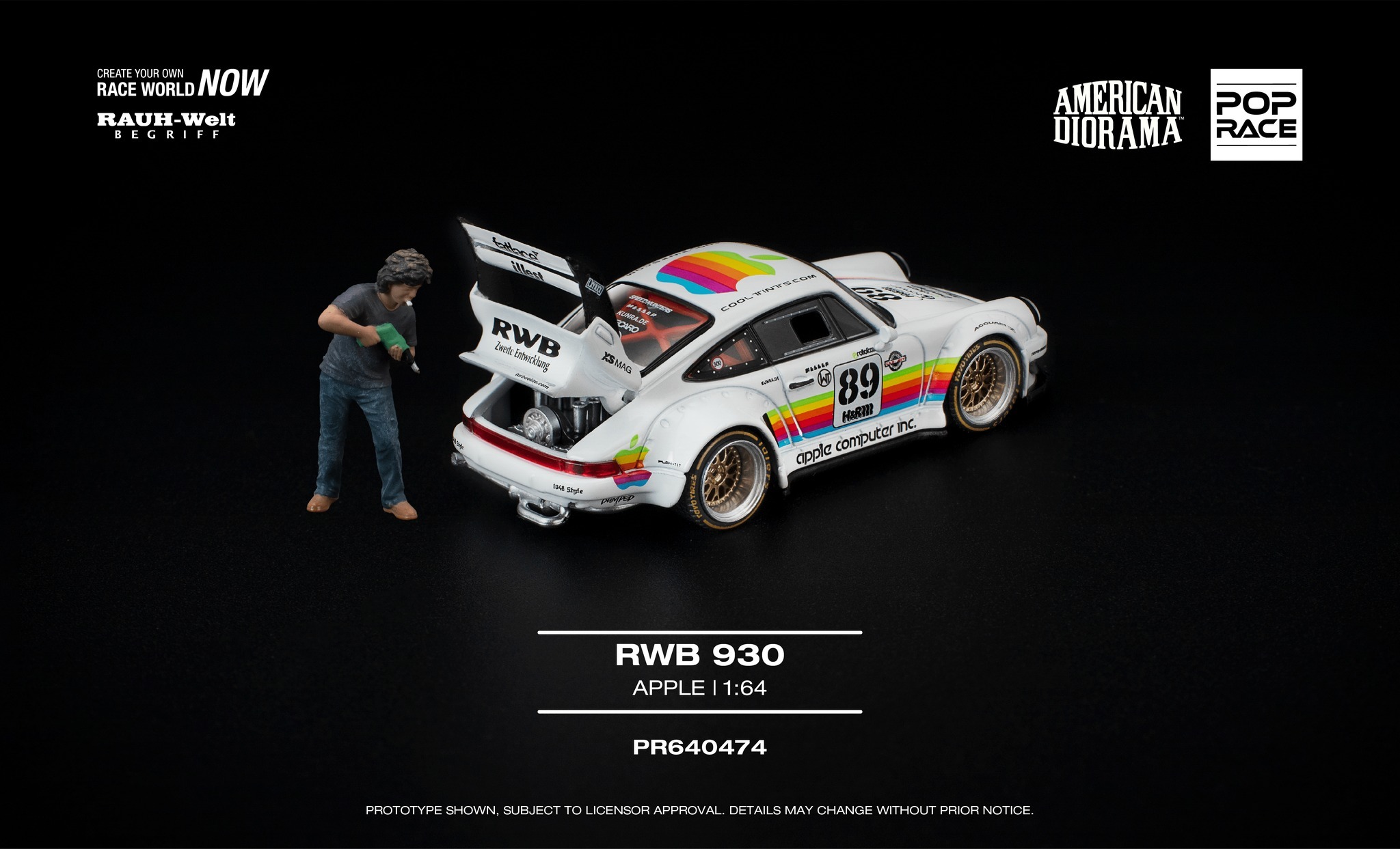 預訂:1/64 Pop Race RWB 930 Apple with Figure  (PR640474 )