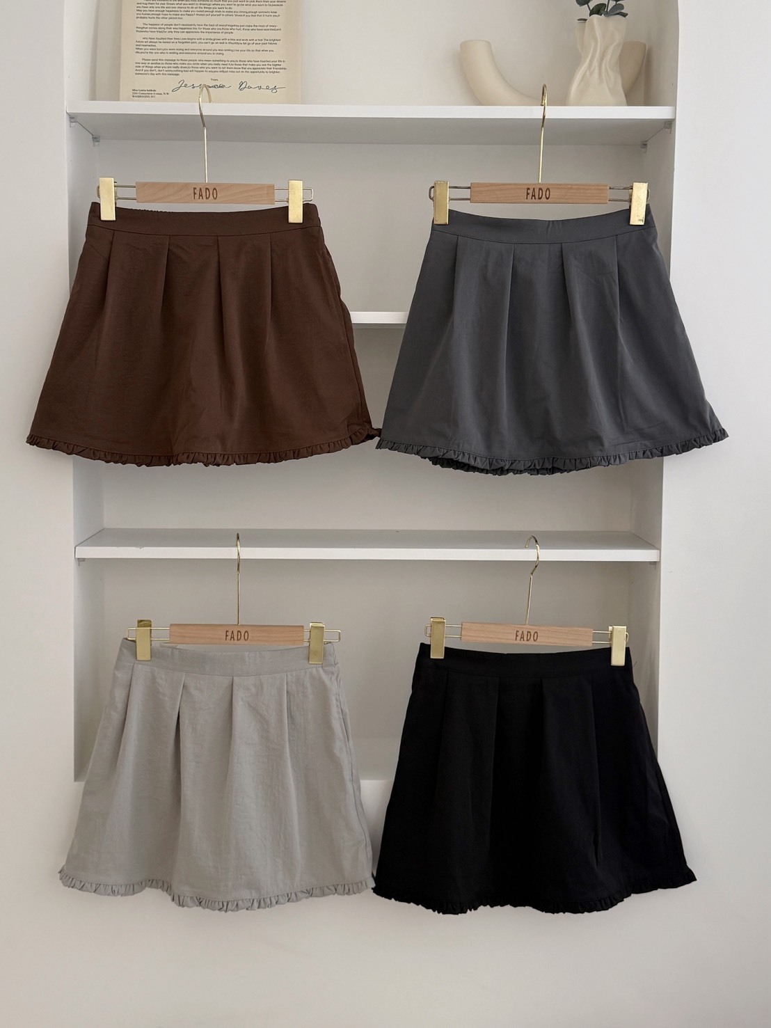 法朵Fado shop｜超推💐花邊滑料A字短裙 4705001 四色