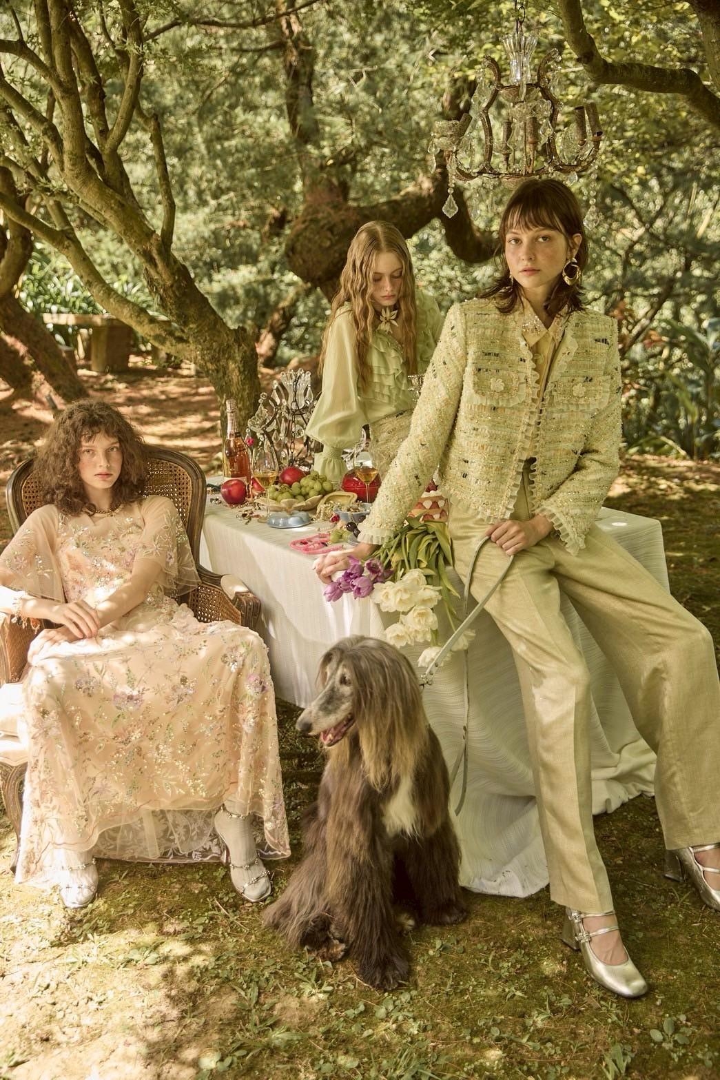 BF10011D1 香榭花語粗花呢荷葉紗邊外套