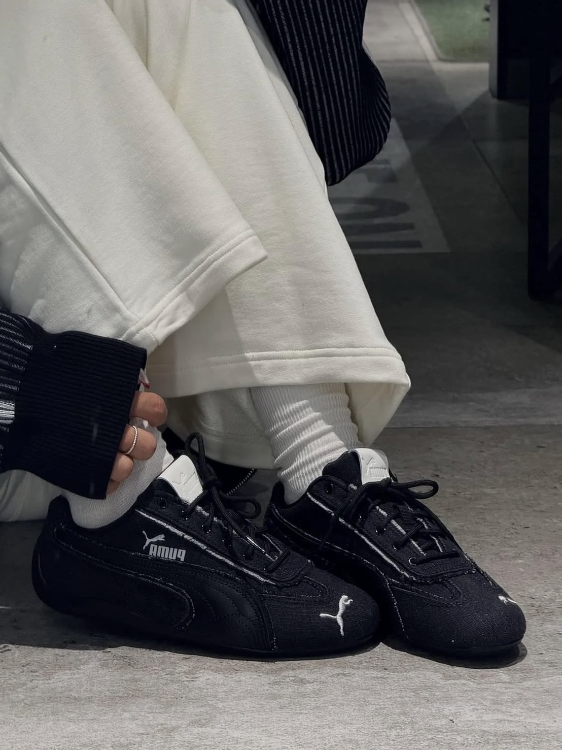 PUMA SPEEDCAT CRAFTED DENIM 單寧牛仔 拼接 賽車鞋 黑色