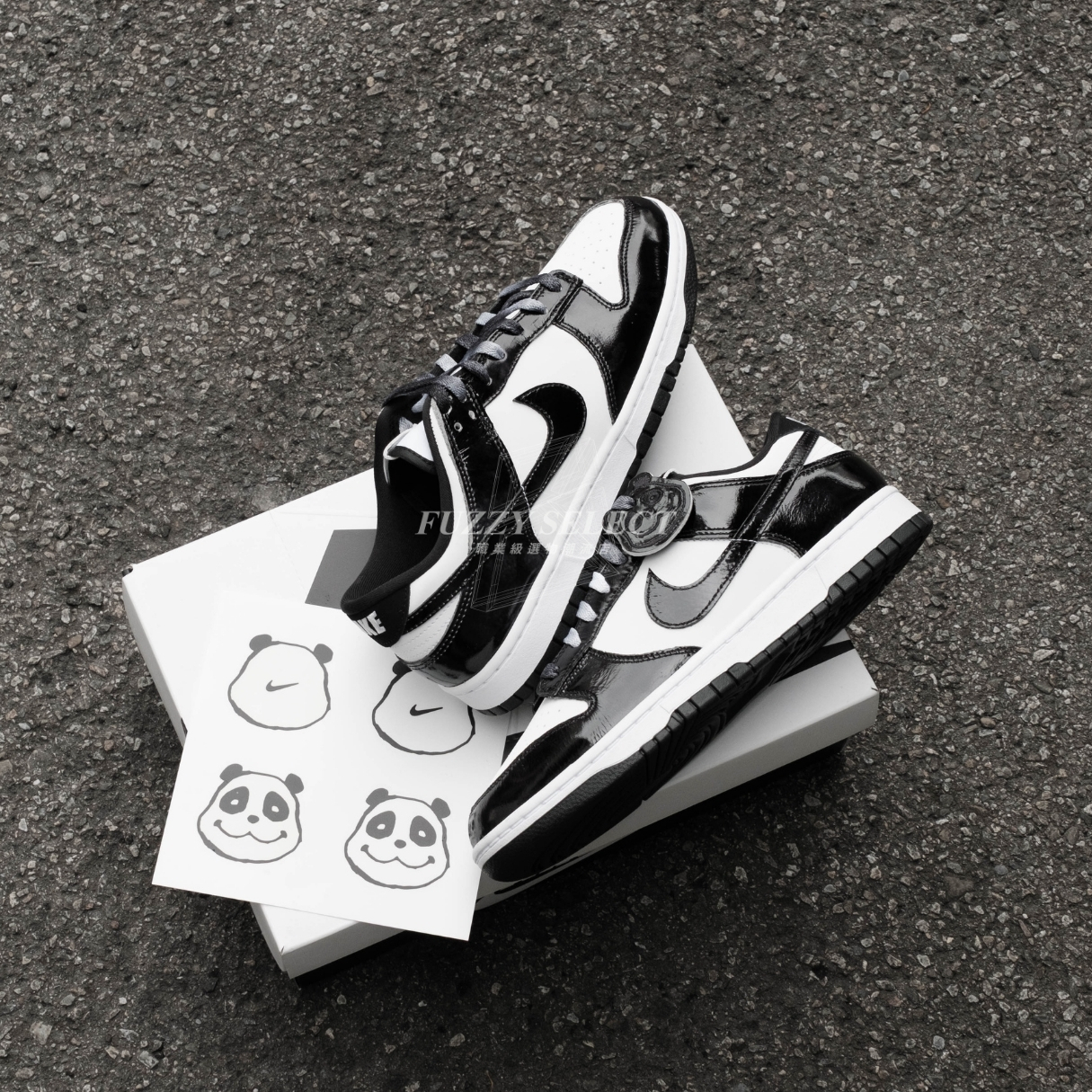 【逢甲 FUZZY】Nike Dunk Low "Panda" 漆皮黑白 熊貓 附贈熊貓吊牌 特殊鞋盒 HQ1965-100