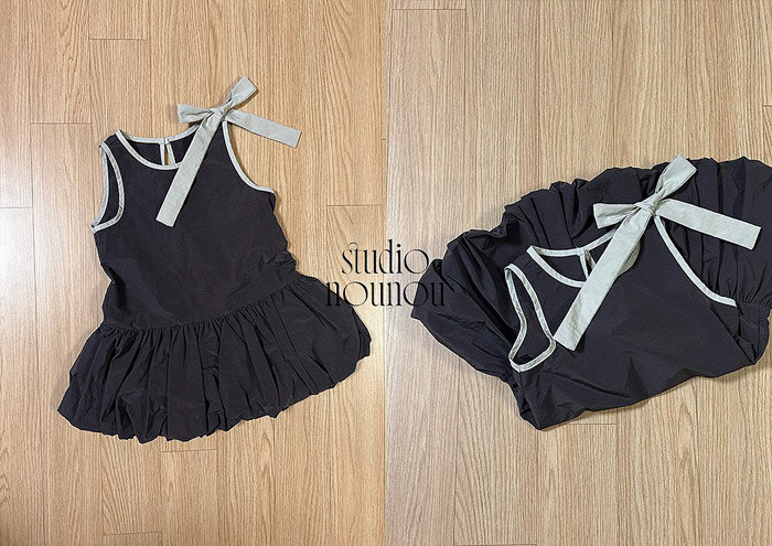 正韓夏nounou 兩色夢幻花苞洋裝