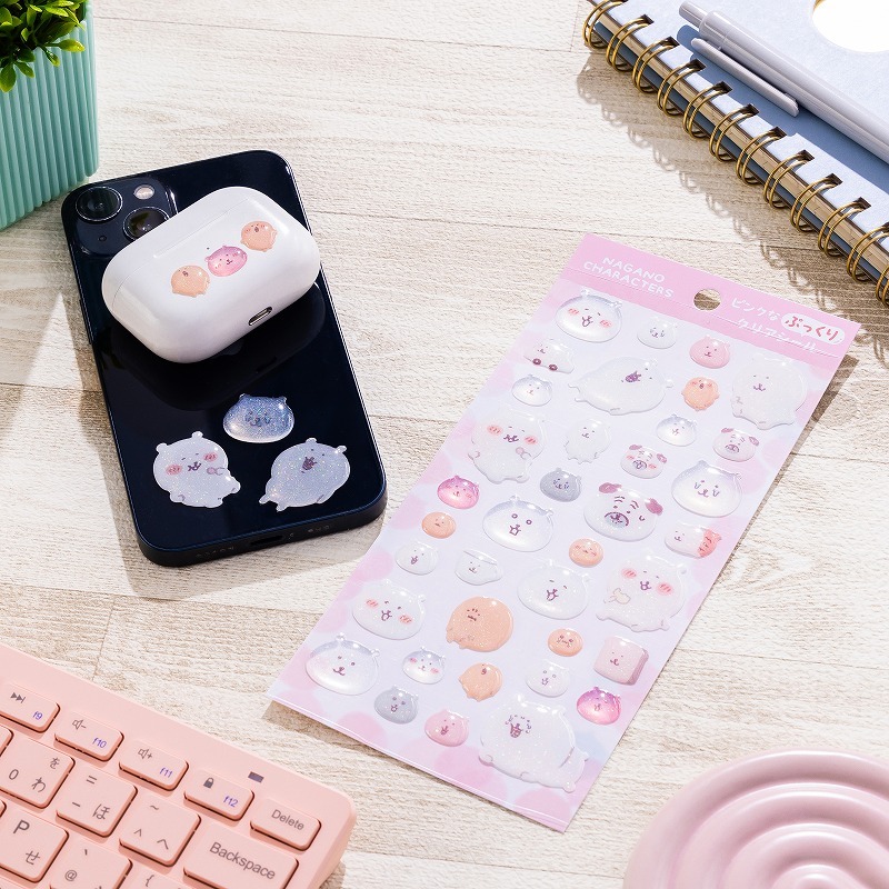 預訂｜Nagano Characters 粉紅色透明泡泡貼紙