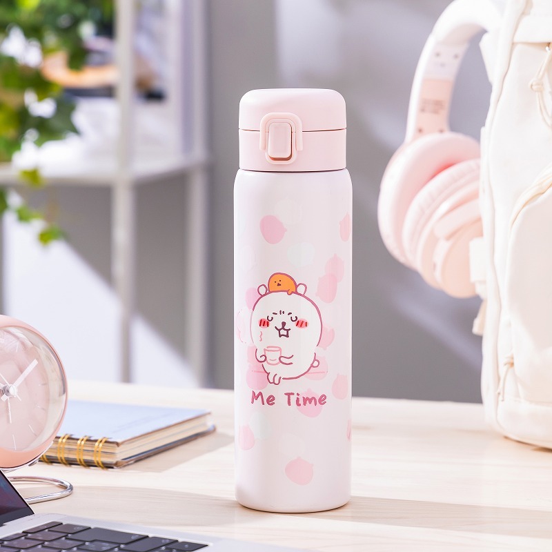 預訂｜Nagano Characters 粉紅色一按式保溫瓶