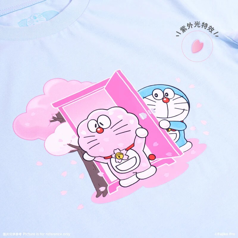 100% Doraemon Sakura Fest Special Edition Kids T-Shirt (Light Blue)