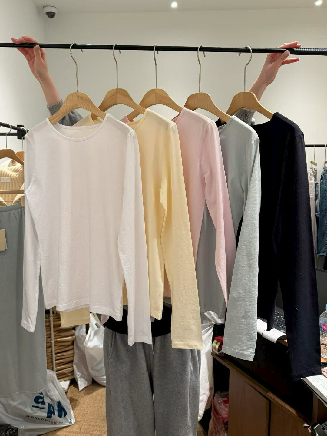 PA26 棉花糖色系棉質長袖T