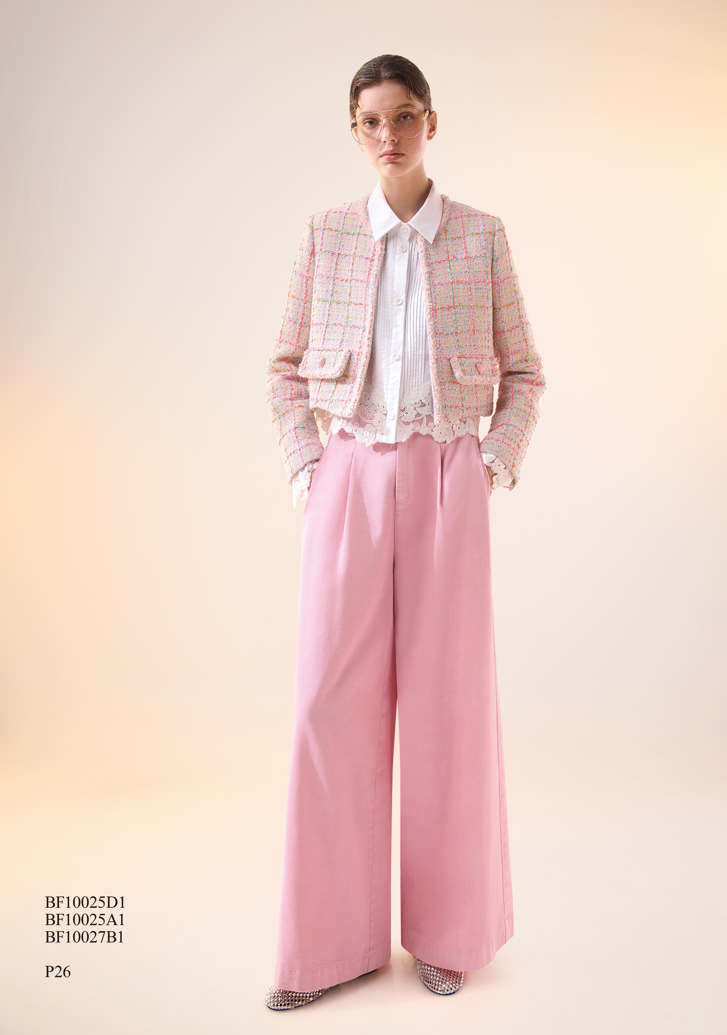 BF10025D1 糖霧花園多色粗花呢編織外套