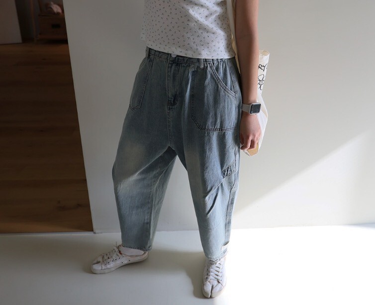 ᴴᴼᵀ ▸▸店長推薦◃◃ 春夏新款/鬆緊側壓折哈倫褲 MANIFEST正韓🇰🇷