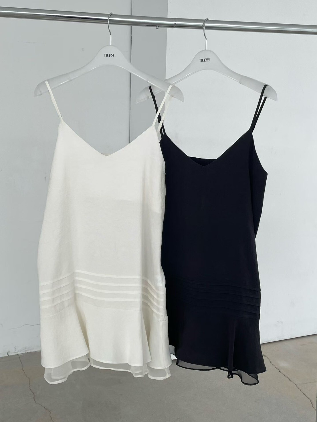 #AF102雙層雪紡洋裝(黑/白)