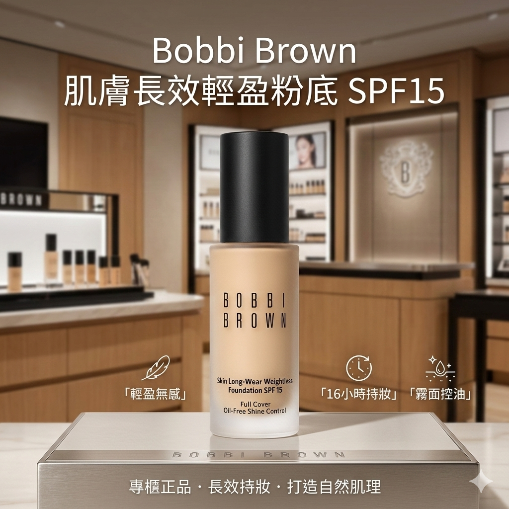 【現貨】Bobbi Brown L062162 肌膚長效輕盈粉底 SPF15