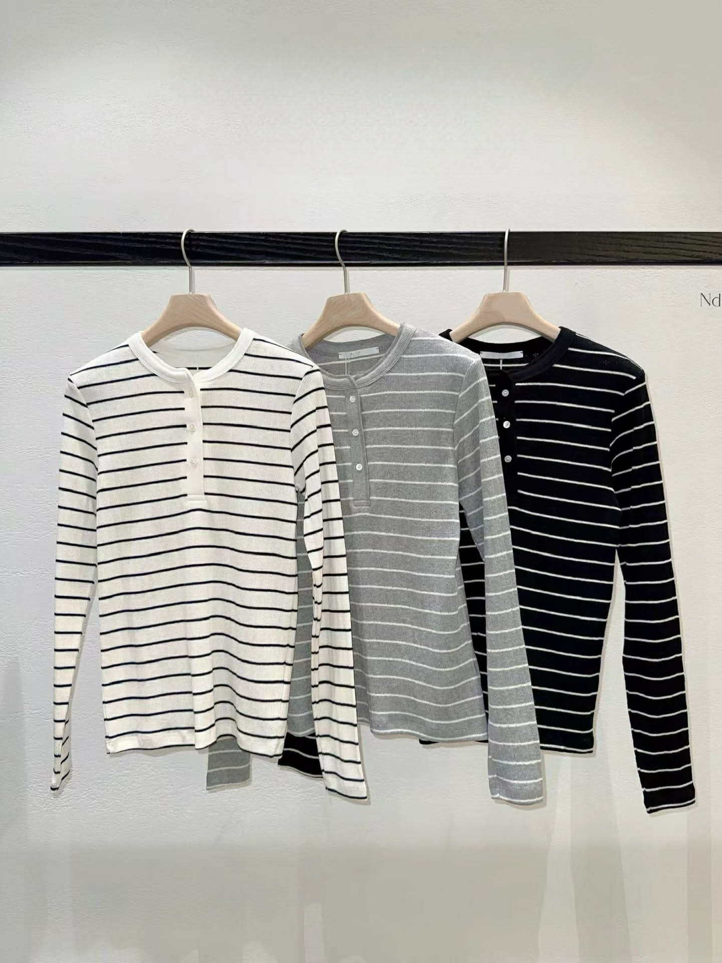 PA30 法式網眼棉亨利領上衣