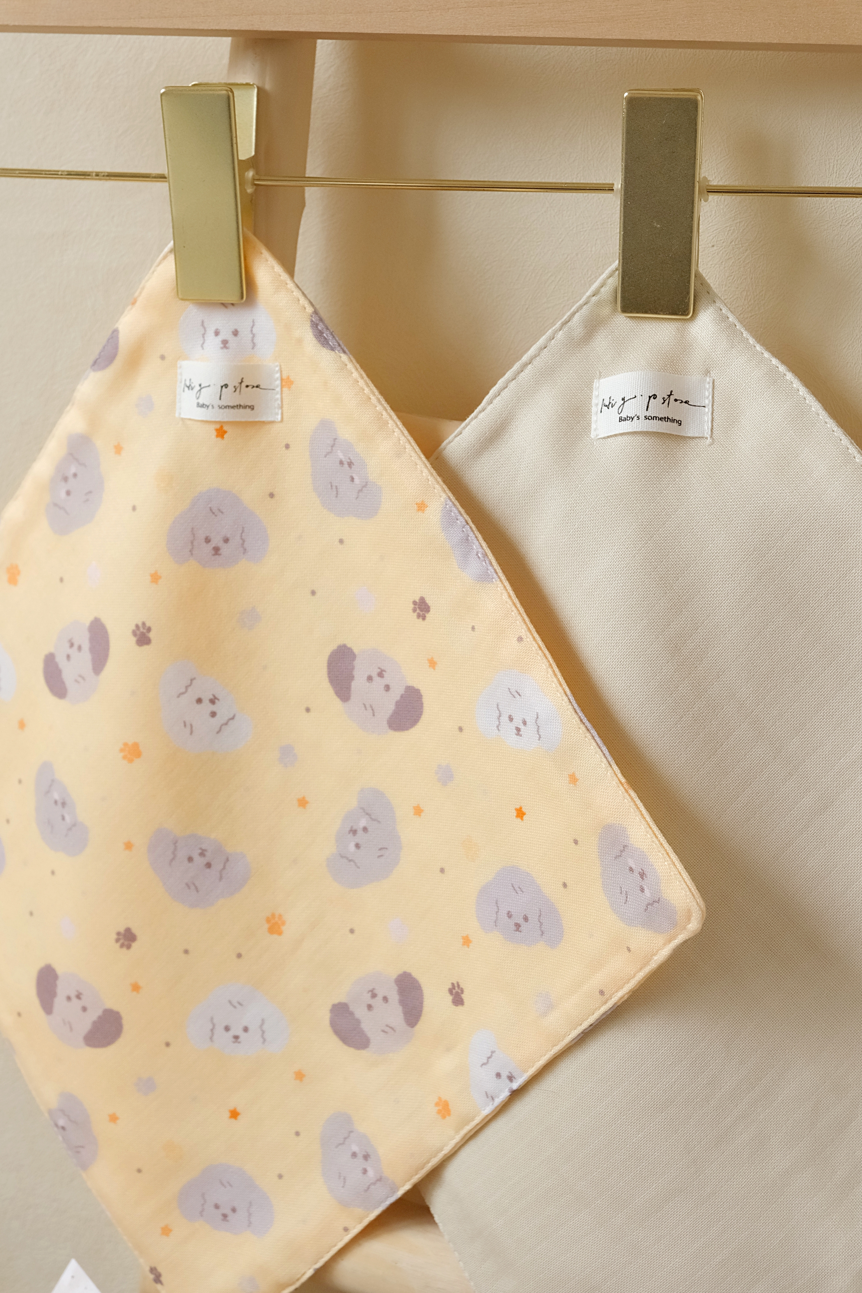 Hi Y.P store-手作六層紗紗布巾-獨家設計款-汪汪星語（2件組)