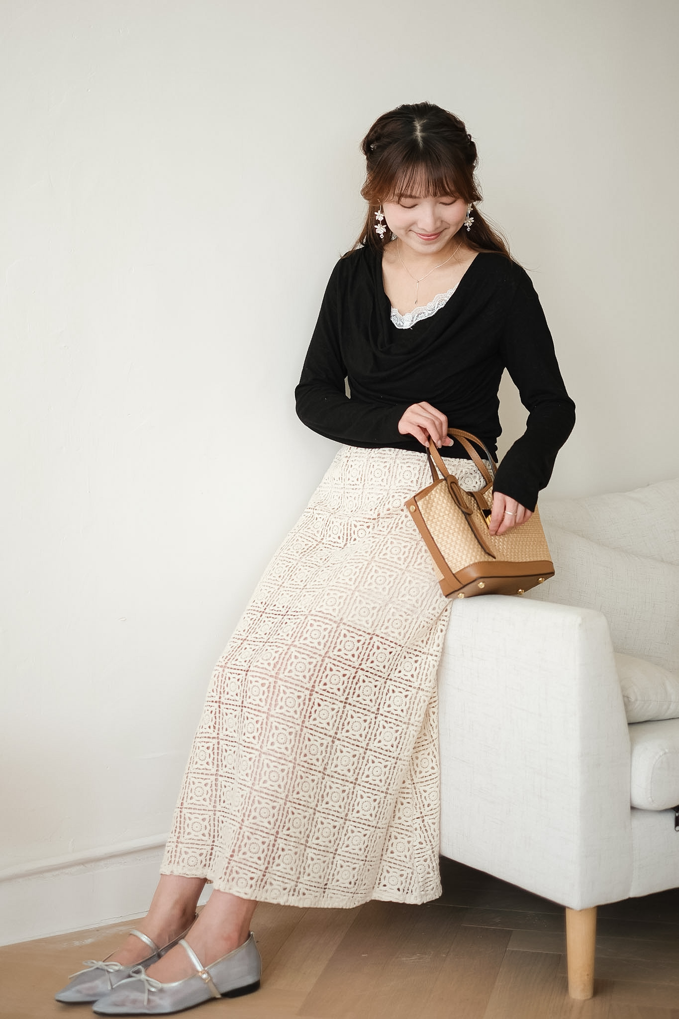 高質感! 人手編織縷空半裙 BT467