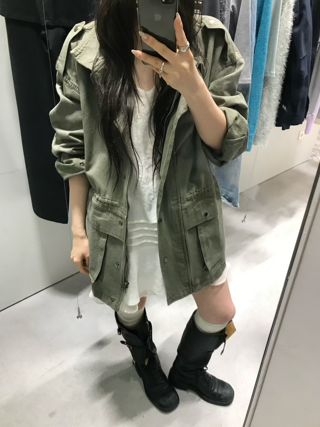 #AF103率性工裝軍外(深藍/卡其)