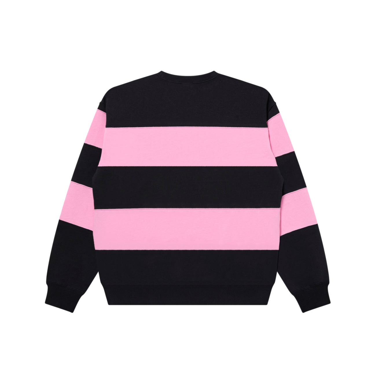 THE BLACK EYE PATCHピンク クロップドスウェット BLACK EYE PATCH HERALDIC COLLEGE STRIPED CREW SWEAT