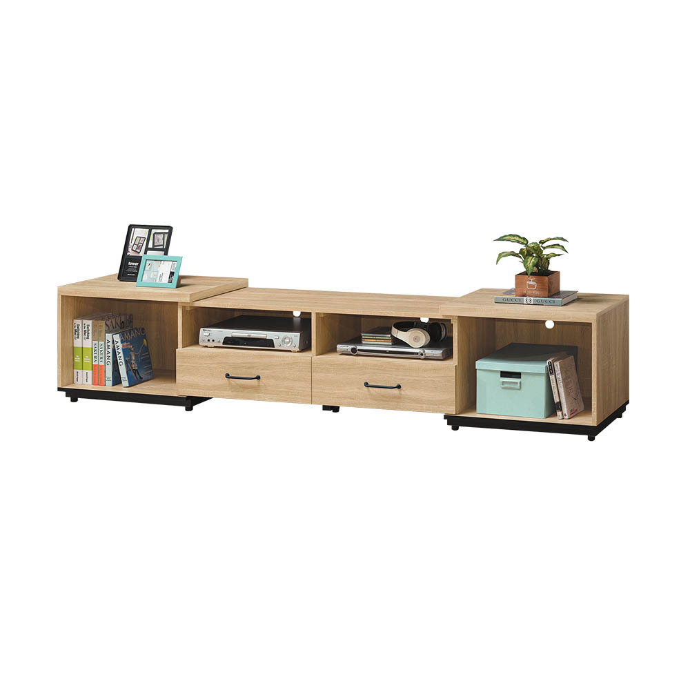 柏蒂家居-布里頓工業風4尺伸縮型二抽電視櫃/長櫃/視聽櫃