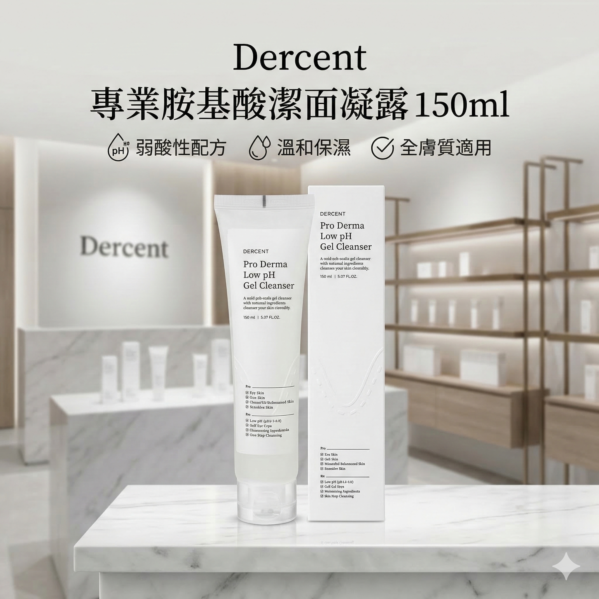 【現貨】Dercent LL092605 專業胺基酸潔面凝露 150ml